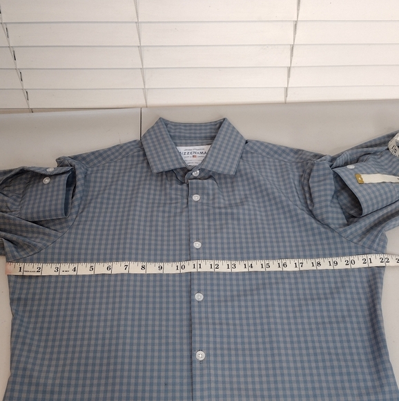 Mizzen+Main Leeward Men's Trim Fit Windowpane Long Sleeve Button Down Shirt Sz M - Picture 10 of 12